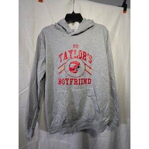 Go Taylor's Boyfriend Gray Hoodie Women S 100% Polyester Graphic Pullover